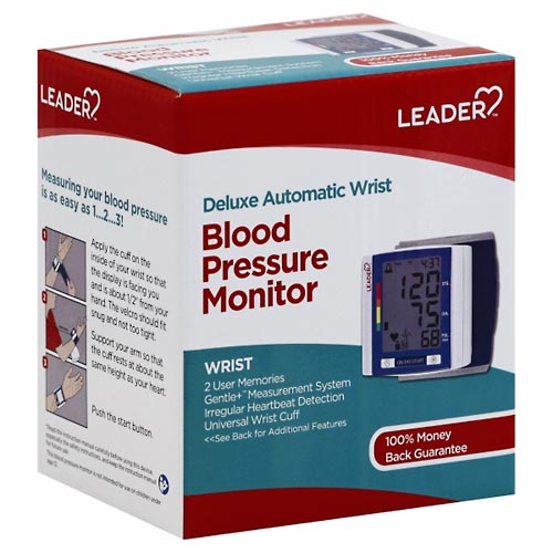 Image for Leader Blood Pressure Monitor, Deluxe Automatic Wrist,1ea from Alpha Drugs