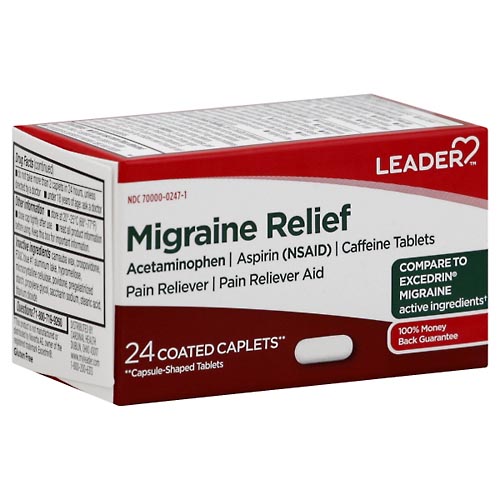 Image for Leader Migraine Relief, Coated Caplets,24ea from Alpha Drugs