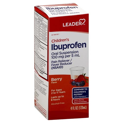 Image for Leader Ibuprofen, 100 mg, Berry Flavor, Children's,4oz from Alpha Drugs