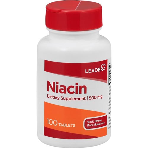 Image for Leader Niacin, 500 mg, Tablets,100ea from Alpha Drugs
