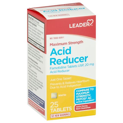 Image for Leader Acid Reducer, Maximum Strength, Tablets,25ea from Alpha Drugs