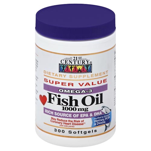 Image for 21st Century Fish Oil, 1000 mg, Softgels, Super Value,300ea from Alpha Drugs